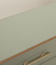 Mid Century Italian Green Glass and Wood Sideboard - 4339036