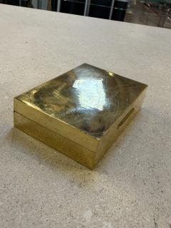 Mid Century Italian Hammered Brass Box with Sliding Lid - 4518929