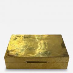 Mid Century Italian Hammered Brass Box with Sliding Lid - 4521682