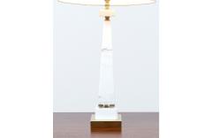 Mid Century Italian Marble Brass Pyramid Style Table Lamps - 2989200