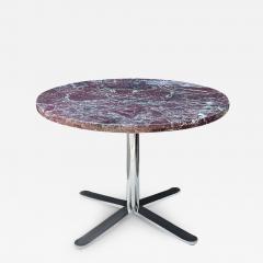 Mid Century Italian Marble Round Dining Table or Center Table with Chrome Base - 2678464