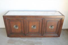 Mid Century Italian Marble Top Credenza in the manner of Baker Furniture Company - 2879832