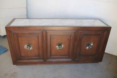 Mid Century Italian Marble Top Credenza in the manner of Baker Furniture Company - 2879836