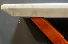 Mid Century Italian Marble and Wood Console 1980s - 2875722