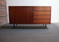 Mid Century Italian Modern Mahogany Credenza with Blue Laminate Surface - 2977698