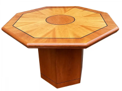 Mid Century Italian Modern Mixed Wood Octagonal Center Table or Dining Table - 2518384