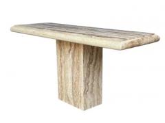 Mid Century Italian Modern Travertine Marble Console Table Entry or Sofa Table - 3910160