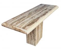 Mid Century Italian Modern Travertine Marble Console Table Entry or Sofa Table - 3910161