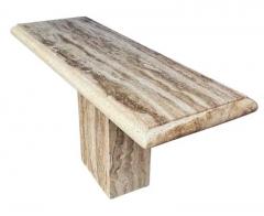 Mid Century Italian Modern Travertine Marble Console Table Entry or Sofa Table - 3910162