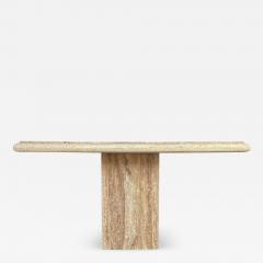 Mid Century Italian Modern Travertine Marble Console Table Entry or Sofa Table - 3912181