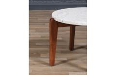 Mid Century Italian Modern Travertine Sculpted Walnut Side Tables - 4252226