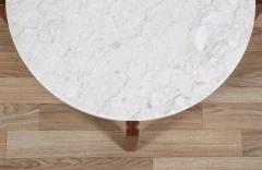 Mid Century Italian Modern Travertine Sculpted Walnut Side Tables - 4252228