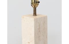 Mid Century Italian Modern Travertine Stone Table Lamp - 3094788