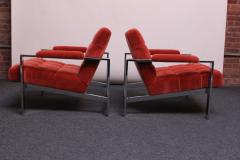 Mid Century Italian Modern Tufted Mohair and Chrome Lounge Chairs - 2427982