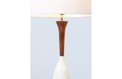 Mid Century Italian Modern Walnut Marble Table Lamps - 3119135