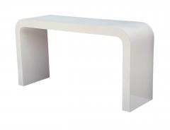 Mid Century Italian Modern Waterfall Laminate Console Table or Desk in Beige - 4286462