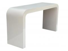 Mid Century Italian Modern Waterfall Laminate Console Table or Desk in Beige - 4286463