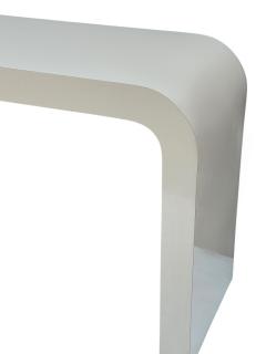 Mid Century Italian Modern Waterfall Laminate Console Table or Desk in Beige - 4286465