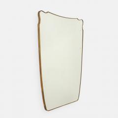 Mid Century Italian Modernist Large Shaped Brass Beveled Wall Mirror - 4787472