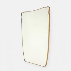 Mid Century Italian Modernist Large Shaped Brass Beveled Wall Mirror - 4787473
