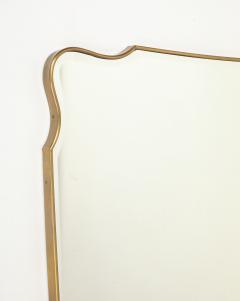 Mid Century Italian Modernist Large Shaped Brass Beveled Wall Mirror - 4787475