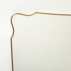 Mid Century Italian Modernist Large Shaped Brass Beveled Wall Mirror - 4787476