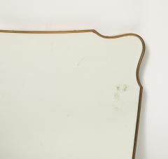 Mid Century Italian Modernist Large Shaped Brass Beveled Wall Mirror - 4787477