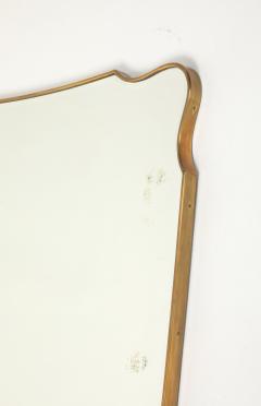 Mid Century Italian Modernist Large Shaped Brass Beveled Wall Mirror - 4787478