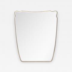 Mid Century Italian Modernist Large Shaped Brass Beveled Wall Mirror - 4789800