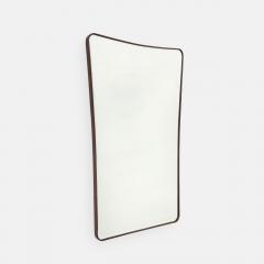 Mid Century Italian Modernist Large Shaped Wood Beveled Wall Mirror  - 4787458