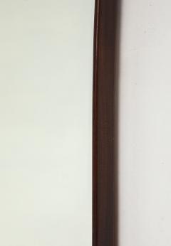 Mid Century Italian Modernist Large Shaped Wood Beveled Wall Mirror  - 4787466