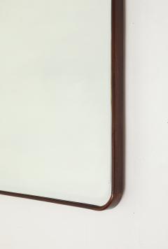 Mid Century Italian Modernist Large Shaped Wood Beveled Wall Mirror  - 4787469