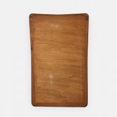 Mid Century Italian Modernist Large Shaped Wood Beveled Wall Mirror  - 4787470