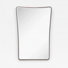 Mid Century Italian Modernist Large Shaped Wood Beveled Wall Mirror  - 4789799