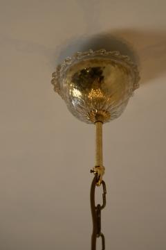 Mid Century Italian Murano Glass Chandelier with Flowers and Leaves 1950s - 4488628