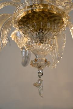 Mid Century Italian Murano Glass Chandelier with Flowers and Leaves 1950s - 4488630