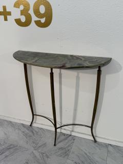 Mid Century Italian Onyx Console Table with Brass Base - 4301006