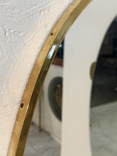 Mid Century Italian Oval Wall Mirror with Brass Frame 1960s - 4293316