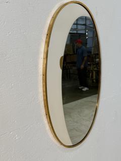 Mid Century Italian Oval Wall Mirror with Brass Frame 1960s - 4293317
