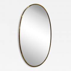 Mid Century Italian Oval Wall Mirror with Brass Frame 1960s - 4297061