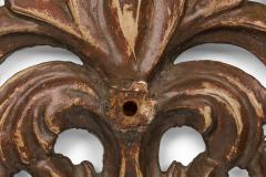 Mid Century Italian Painted and Carved Wood Scroll Wall Applique - 4657043