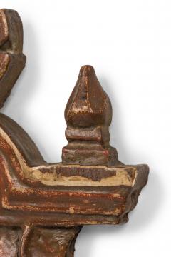 Mid Century Italian Painted and Carved Wood Scroll Wall Applique - 4657044