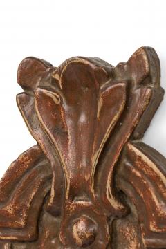 Mid Century Italian Painted and Carved Wood Scroll Wall Applique - 4657045