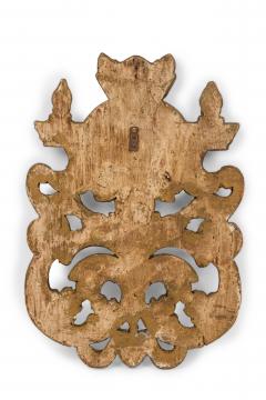 Mid Century Italian Painted and Carved Wood Scroll Wall Applique - 4657048