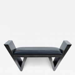 Mid Century Italian Post Modern Bench in Gunmetal and Black Colors - 2819829