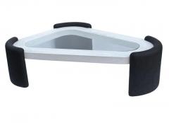 Mid Century Italian Post Modern Black White Kidney Shape Cocktail Table - 2779414