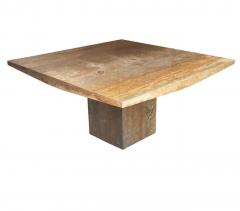 Mid Century Italian Post Modern Large Square Organic Marble Dining Table - 2058963