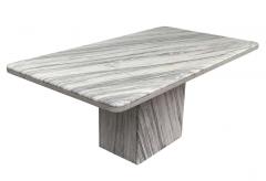 Mid Century Italian Post Modern Rectangular Marble Dining Table in White Gray - 2233862