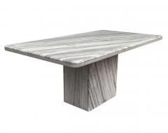 Mid Century Italian Post Modern Rectangular Marble Dining Table in White Gray - 2233865
