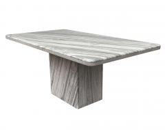 Mid Century Italian Post Modern Rectangular Marble Dining Table in White Gray - 2233866